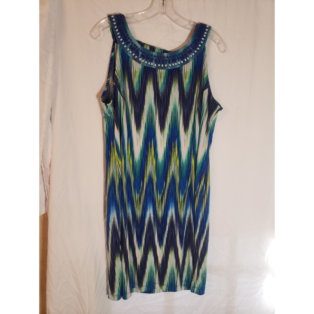 Women's Studio One Sleeveless Beaded Multicolor Dress Size L